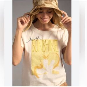 MAEVE NWOT Cream Short Sleeve Graphic Tee S